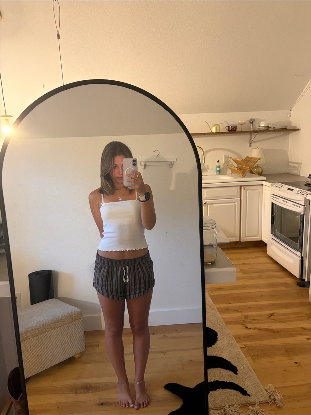 Zara White Ribbed Strap Crop Top
